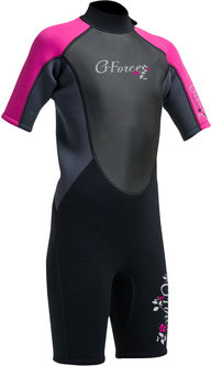 G-Force Junior Girls 3mm Flatlock Shorti