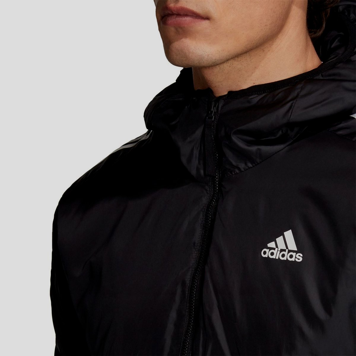 3 Stripe Essential Hooded Jacket Mens