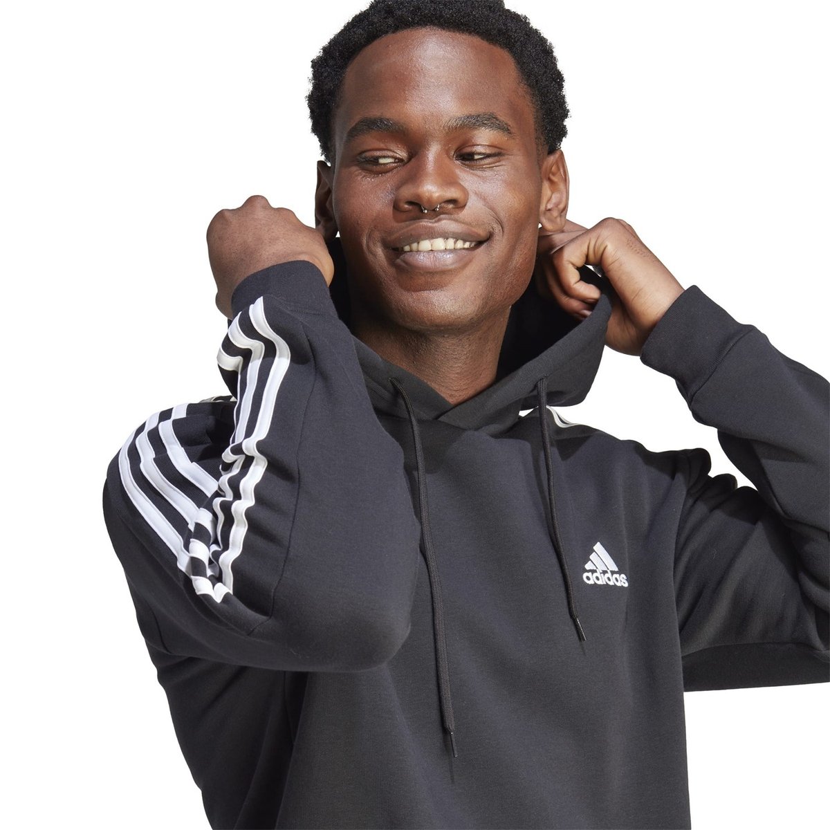 Fleece 3 Stripes Hoodie Mens