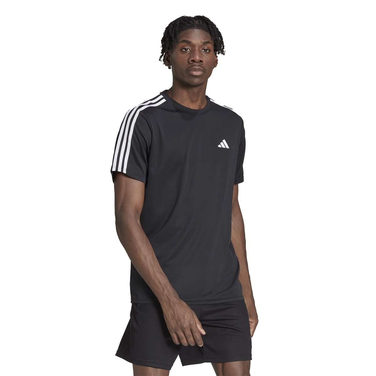 3 Stripe Essentials Training T-Shirt Mens