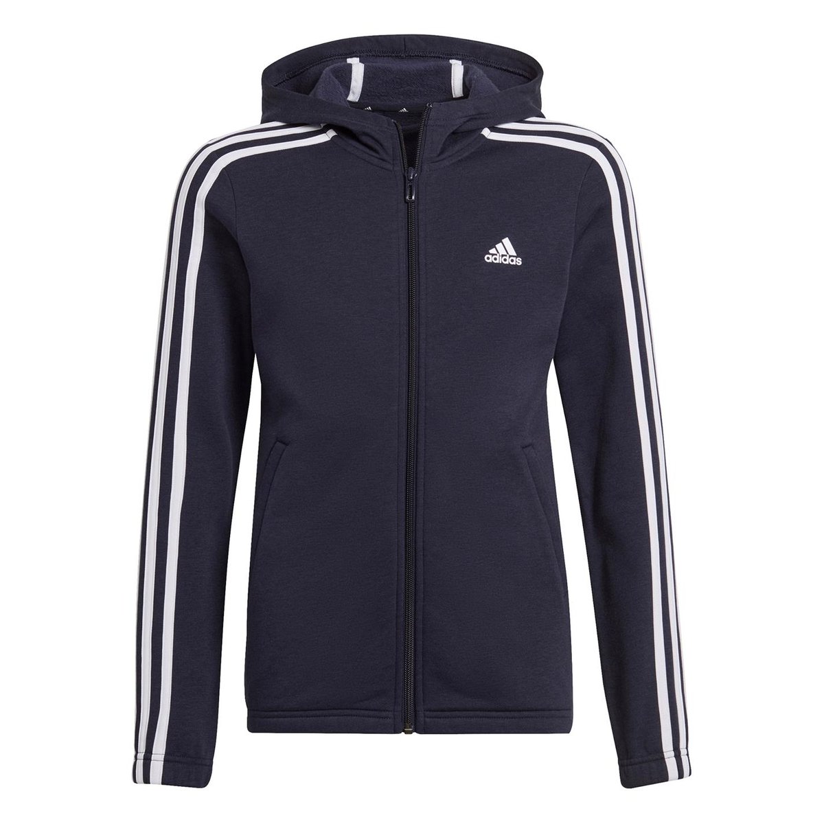 Essentials Girls 3 Stripes Zip Track Top Hoodie
